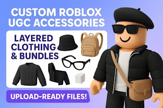design 3d roblox ugc accessories, bundles, layered