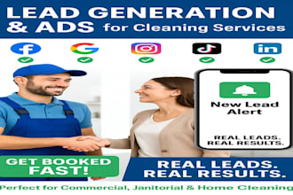 generate commercial cleaning leads ads, home cleaning bookingkoala website