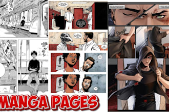 draw comic manga panel graphic novel page webtoon for you