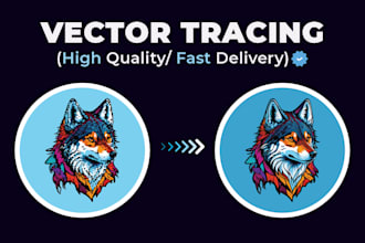 vector trace and restore image to high resolution quality