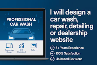 design car wash website car repair car detailing mechanic car dealership website