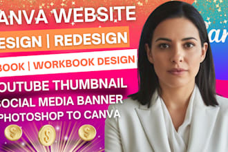 create a canva website, digital workbook, or branded ebook design