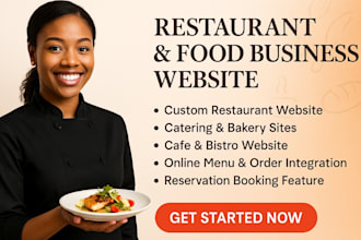 design a modern, responsive restaurant, cafe, or catering website