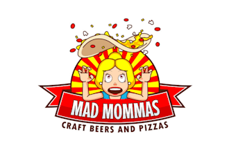 design colorful food truck craft beer and pizza logo