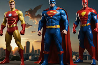 draw you as a superhero marvel or dc character