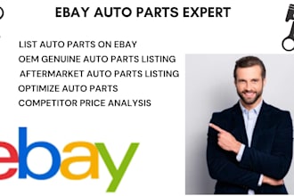 do auto parts listings creation on ebay motors with optmized