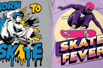 design custom t shirt cartoon skate logo