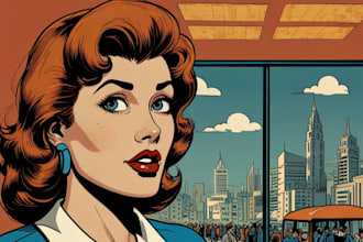 draw a retro vintage comic illustration