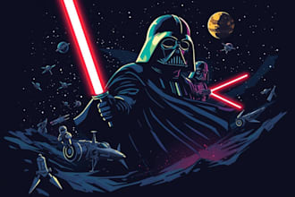 create star wars and sci fi illustration
