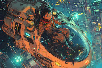 sci fi, spaceship, concept and game character in unique style