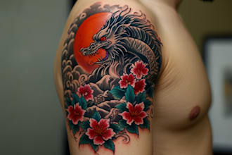create japanese or oriental tattoo design for you