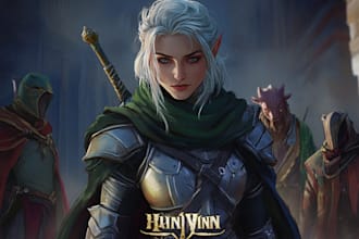 draw amazing fantasy stained glass art for your character