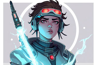 drawing a sci fi character illustration or sci fi character