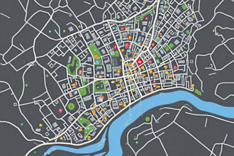 design vector map, city map, site map, travel map, event map design