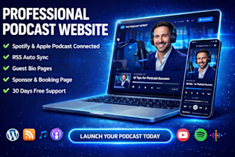 create podcast website, wordpress podcast, music website, radio website