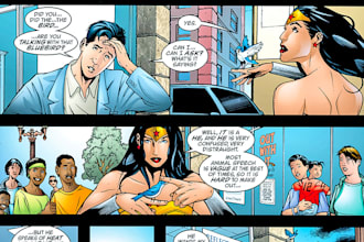 do comic book illustration, comic page, comic panel, graphics novel