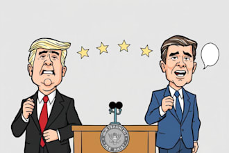 create a political or satirical cartoon