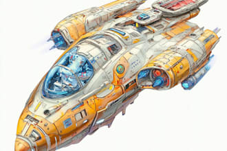 create a sci fi, spacecraft, or vehicle drawing