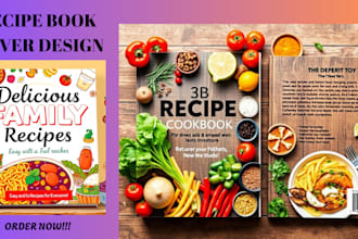 design unique cookbook cover, recipe book, cover design