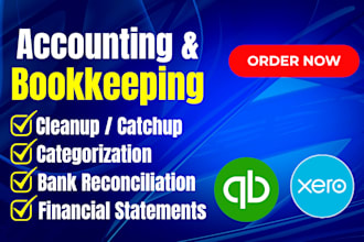 do quickbooks, xero bookkeeping, categorization, and bank reconciliation