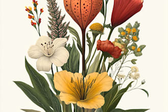 draw botanical flower plants scientific illustration