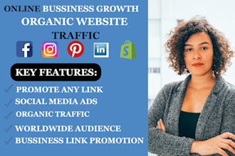 boost website traffic, organic website promotion on social media, shopify ads