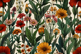 hand drawn botanical flower plants scientific illustration