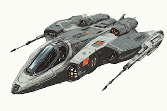 design spaceship, sci fi illustration