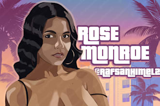 make a gta type poster illustration for your business