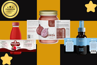 do product label design, pouch or supplement label, and product packaging design