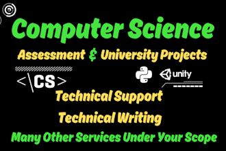 do computer science assessment, IT project,  research, technical report writing