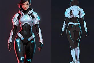 draw a sci fi character illustration or sci fi character