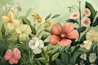 do botanical illustrations of flowers and plants