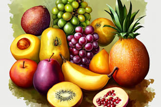 draw realistic plants, vegetables, fruits