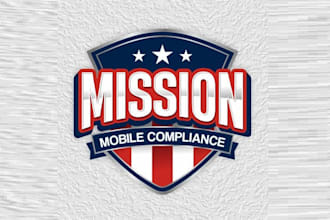 design patriotic seal compliance veteran owned drug testing company logo