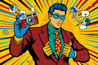 draw a retro pop art roy lichtenstein style