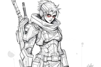 sketch of your character, sci fi fantasy, cyberpunk
