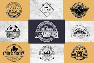 design professional vintage art illustration badge logo