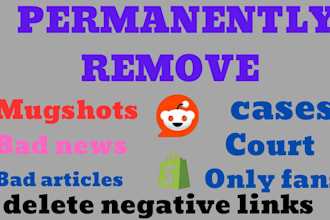 remove negative articles false bad news links mugshots cases from google results