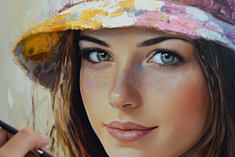 paint digital oil painting portraits