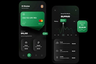 design fintech app, wallet app dashboard, app logo, ui ux figma