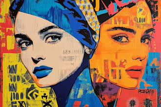 create graffiti street art pop art of any picture