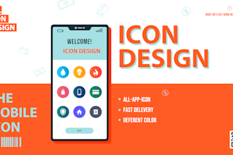 design custom flat icons for your app, website, or brand