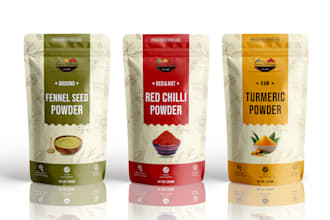 do product packaging, label, box design, pouch bag design for brand