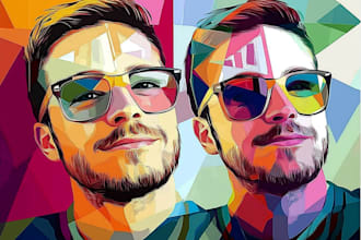 make an awesome and colorful vector wpap pop art