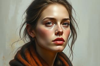 do hand draw realistic digital oil painting portrait