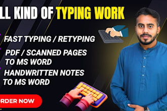 do a fast typing job, retype scanned documents, your expert typist