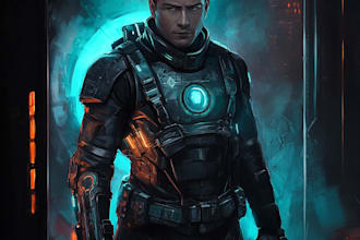 create star wars and sci fi illustration, concept character