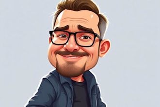 draw cartoon caricature headshot avatar from photo