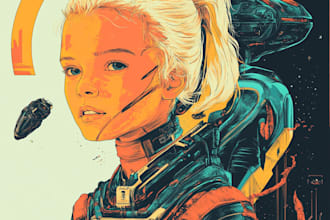 create a sci fi character illustration or sci fi character